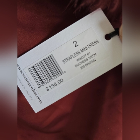 NWT! WeWoreWhat, Strapless Mini Dress, Brown- MSRP $138 - Picture 11 of 12